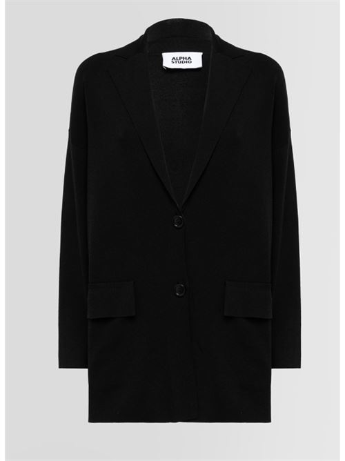 Giacca in maglia match set Alpha Studio ALPHA STUDIO | AD-2166N-NERO